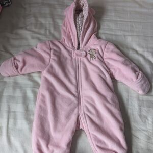 Pink Baby One Piece with Monkey Design